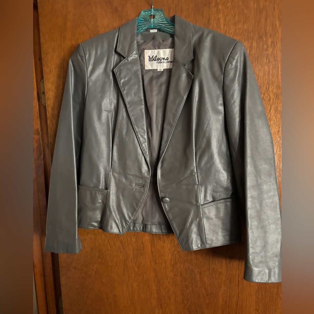 LEATHER WAIST STYLE BLAZER/JACKET